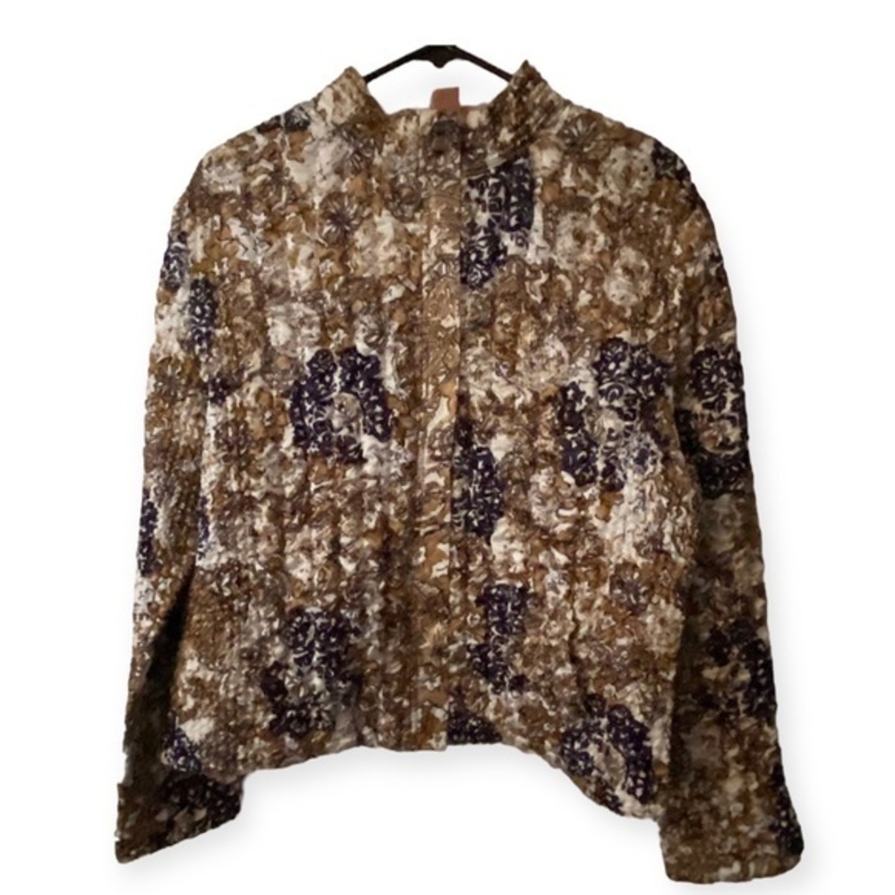Hearts Of Palms Jacket Women’s Size XL Polyester Full Zip Lightweight Brown